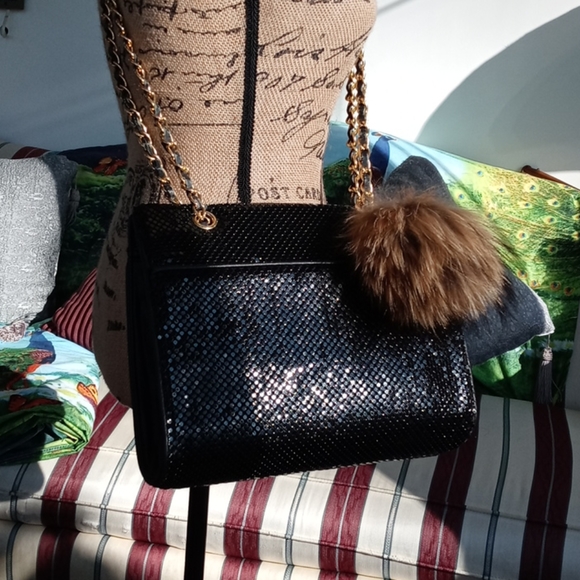 🖤 Whiting & Davis Shoulder Bag & PomPom - Picture 2 of 16